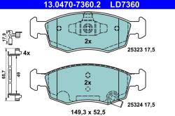 ATE Set Placute Frana, Frana Disc 13.0470-7360.2 Abarth 500E Fiat 500/500 C/500E (13.0470-7360.2)