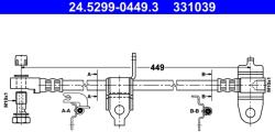 ATE Furtun Frana 24.5299-0449.3 Ford Transit/Transit Tourneo (24.5299-0449.3)