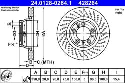 ATE Disc Frana 24.0128-0264.1 Porsche 911 (24.0128-0264.1)