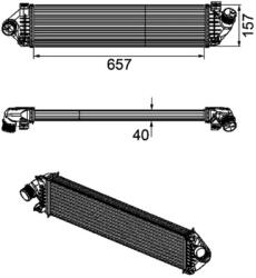 MAHLE Intercooler, Compresor Ci190000P Ford C-Max/C-Max Ii/Focus C-Max/Focus Ii/Kuga I (CI190000P)