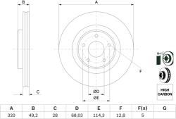 Bosch Disc Frana 0986479F33 Infiniti Jx/Q50/Qx60 Nissan Murano Iii/Pathfinder Iv (0986479F33)