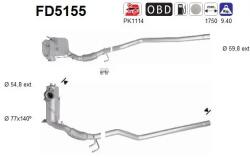 AS Filtru Funingine/Particule, Sist. De Esapament Fd5155 Audi Q3 Vw Tiguan (FD5155)