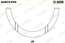 GLYCO Saiba Distantier, Arbore Cotit A201/2Std Abarth Ritmo Alfa Romeo 145/146/155/164 (A201/2STD)