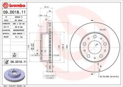 BREMBO Disc Frana 09. D018.11 Citroën Jumper Ii Fiat Ducato Opel Movano C Peugeot Boxer (09.D018.11)