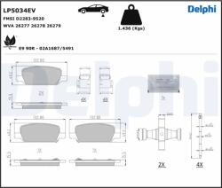 DELPHI Set Placute Frana, Frana Disc Lp5034Ev Tesla Model 3/Model Y