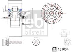 Febi Bilstein Set Rulment Roata Punte Fata 181034 Opel Astra K Vauxhall Astra Mk Vii