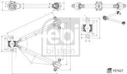 Febi Bilstein Brat, Suspensie Roata Puntea Spate 197427 Mercedes-Benz Actros Mp4 / Mp5/Antos