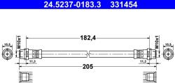 ATE Furtun Frana 24.5237-0183.3 Audi A4 B5/A8 D3 Skoda Superb I Vw Passat B5 (24.5237-0183.3)