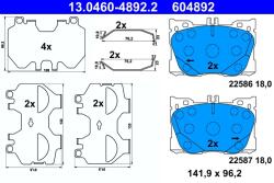 ATE Set Placute Frana, Frana Disc 13.0460-4892.2 Mercedes-Benz C-Class/Cls/E-Class