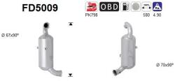AS Filtru Funingine/Particule, Sist. De Esapament Fd5009 Citroën Berlingo/C2/C3 I/C4
