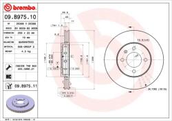 BREMBO Disc Frana 09. B975.11 Seat Mii Skoda Citigo/E-Citigo Vw Load Up/Up!