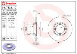 BREMBO Disc Frana 08.7822. 10 Chevrolet Matiz/Spark Chevrolet (Sgmw) Spark Daewoo Matiz (08.7822.10)