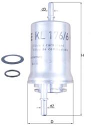 MAHLE Filtru Combustibil Kl176/6D Audi A2/A3/Tt Seat Altea/Cordoba/Ibiza Iii/Ibiza Iv (KL176/6D)