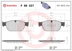 BREMBO Set Placute Frana, Frana Disc P86027 Polestar Polestar 2 Volvo C40/S60 Iii/S90 Ii