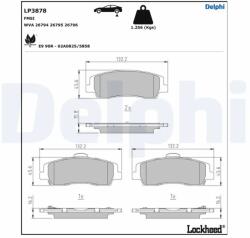 DELPHI Set Placute Frana, Frana Disc Lp3878 Hyundai Staria