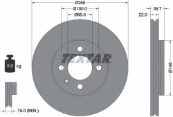 TEXTAR Disc Frana 92287003 Skoda Citigo/E-Citigo
