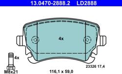 ATE Set Placute Frana, Frana Disc 13.0470-2888.2 Audi A6 C6 (13.0470-2888.2)