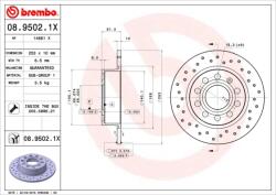BREMBO Disc Frana 08.9502. 1X Audi A3 Seat Altea/Leon/Toledo Iii Skoda Octavia I/Yeti