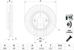 Bosch Disc Frana 0986479F19 Hyundai Santa Fé Ii Kia Sorento Ii
