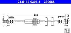 ATE Furtun Frana 24.5112-0397.3 Alfa Romeo 147/156/Gt (24.5112-0397.3)