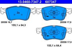 ATE Set Placute Frana, Frana Disc 13.0460-7347.2 Ford Focus Iv/Kuga Iii/Puma