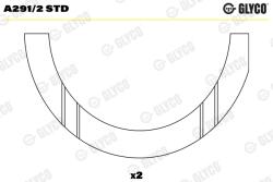 GLYCO Saiba Distantier, Arbore Cotit A291/2Std Alfa Romeo 159/Brera/Giulietta/Mito (A291/2STD)