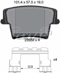 TEXTAR Set Placute Frana, Frana Disc 2265001 Chrysler 300C Dodge Charger