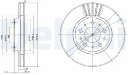 DELPHI Disc Frana Bg2841 Volvo 850/940/940 Ii/960/960 Ii/C70 I/S70/S90 I/V70 I/V90 I (BG2841)
