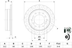 Bosch Disc Frana 0986479F07 Toyota 4 Runner V/Fj Cruiser/Fortuner/Hilux Viii Pick-Up (0986479F07)