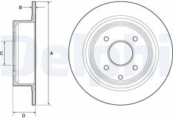 DELPHI Disc Frana Bg4666C Nissan Cube/Tiida