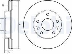 DELPHI Disc Frana Bg4455 Dacia Duster Nissan Terrano Renault Duster/Kaptur/Megane Iv (BG4455)