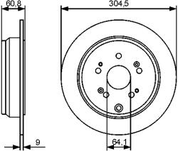Bosch Disc Frana 0986479449 Honda Cr-V Ii/Cr-V Iii/Cr-V Iv/Odyssey/Stepwgn