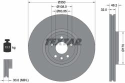 TEXTAR Disc Frana 92308205 Jaguar F-Pace/I-Pace Land Rover Range Rover Velar (92308205)