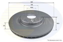 COMLINE Disc Frana Adc2844V Ford Focus Ii/Focus Iii/Kuga Ii/Transit Connect Volvo V40 (ADC2844V)