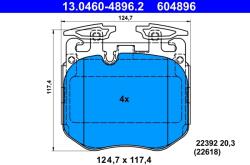 ATE Set Placute Frana, Frana Disc 13.0460-4896.2 Bmw 2/3/3 Touring/4/4 Gran/5/7/8/X5