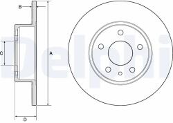DELPHI Disc Frana Bg2386 Alfa Romeo 147/156/164 Fiat Bravo/Bravo Ii/Croma/Linea/Stilo