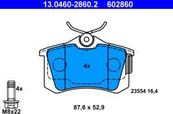 ATE Set Placute Frana, Frana Disc 13.0460-2860.2 Audi A4 B6/A4 B7 Vw Golf/Golf Iv