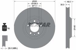 TEXTAR Disc Frana 92129503 Citroën C5 Iii/C6 Peugeot 407/607 (92129503)