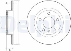DELPHI Disc Frana Bg4675 Opel Adam/Corsa D/Corsa E Vauxhall Adam/Corsa Mk Iii (BG4675)