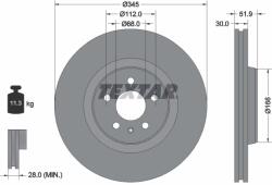 TEXTAR Disc Frana 92229205 Audi A4 B8/A5/A6 C7/A7/Q5 Audi (Faw) A4L B8/A6L C7 (92229205)
