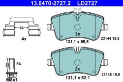 ATE Set Placute Frana, Frana Disc 13.0470-2727.2 Mercedes-Benz C-Class/Clc-Class/Clk (13.0470-2727.2)