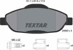 TEXTAR Set Placute Frana, Frana Disc 2466001 Peugeot 3008/3008 I/308/308 I/308 Sw I/408 (2466001)