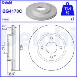 DELPHI Disc Frana Bg4170C Ford Fiesta/Fiesta Vi/Ka+ Iii Ford Australia Fiesta (BG4170C)