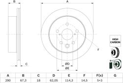 Bosch Disc Frana 0986479G64 Lexus Is Iii
