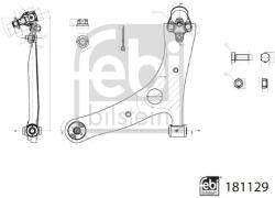 FEBI BILSTEIN Brat, Suspensie Roata Axa Fata Stanga 181129 Toyota Rav 4 Ii (181129)