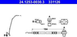 ATE Furtun Frana 24.1253-0030.3 Audi A6 C5 Skoda Superb I Vw Passat B5/Passat B5.5 (24.1253-0030.3)