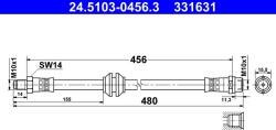 ATE Furtun Frana 24.5103-0456.3 Mercedes-Benz Eqv/Marco Polo/V-Class/Vito/Vito Mixto (24.5103-0456.3)