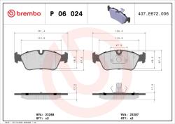 BREMBO Set Placute Frana, Frana Disc P06024 Alpina Roadster S Bentley Brooklands Bmw 3 (P06024)