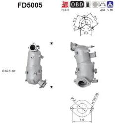 AS Filtru Funingine/Particule, Sist. De Esapament Fd5005 Toyota Auris/Avensis