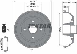 TEXTAR Tambur Frana 94024100 Holden Barina Opel Corsa C/Corsa Classic C (94024100)